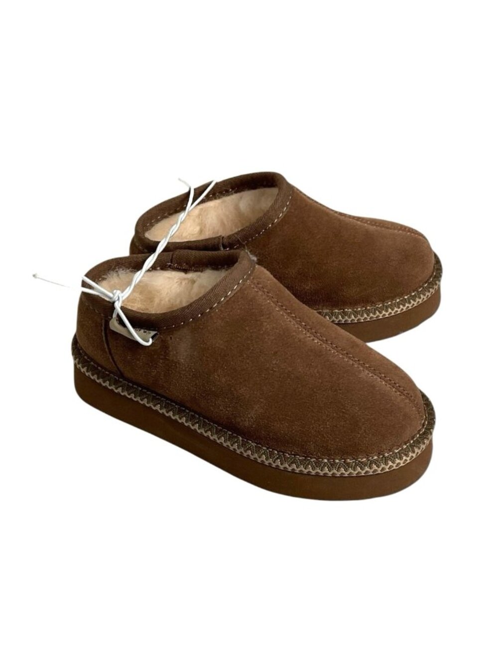 BEARPAW Brown Solid Platform Slipper Kids Size 12